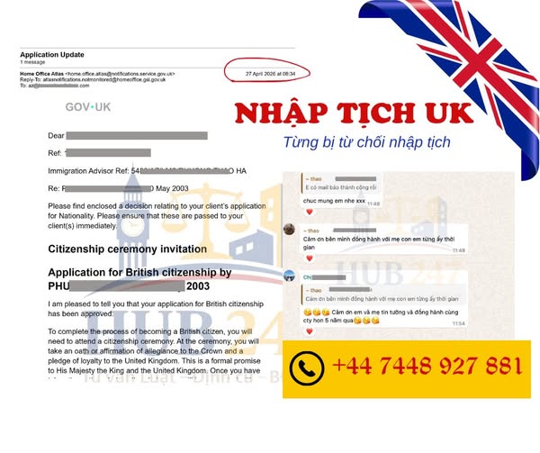 T.H nhận quốc tịch UK sau 5 năm đồng hành